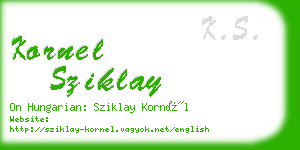 kornel sziklay business card